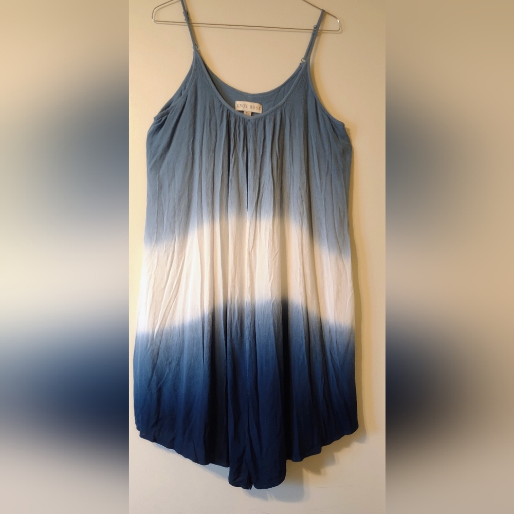 Knox Rose XL Blue Ombre Spaghetti Strap Lined Dress